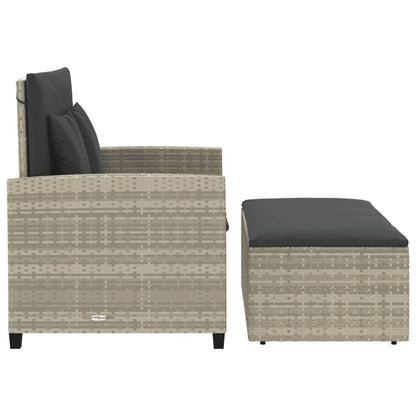 Divano da Giardino con Cuscini 2 Posti Grigio Chiaro Polyrattan | homemem39