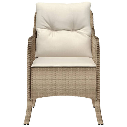 Sedie da Giardino con Cuscini 2 pz Beige in Polyrattan - homemem39