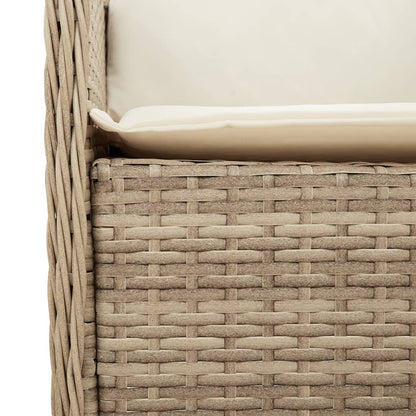 Sedie da Giardino con Cuscini 2 pz Beige in Polyrattan