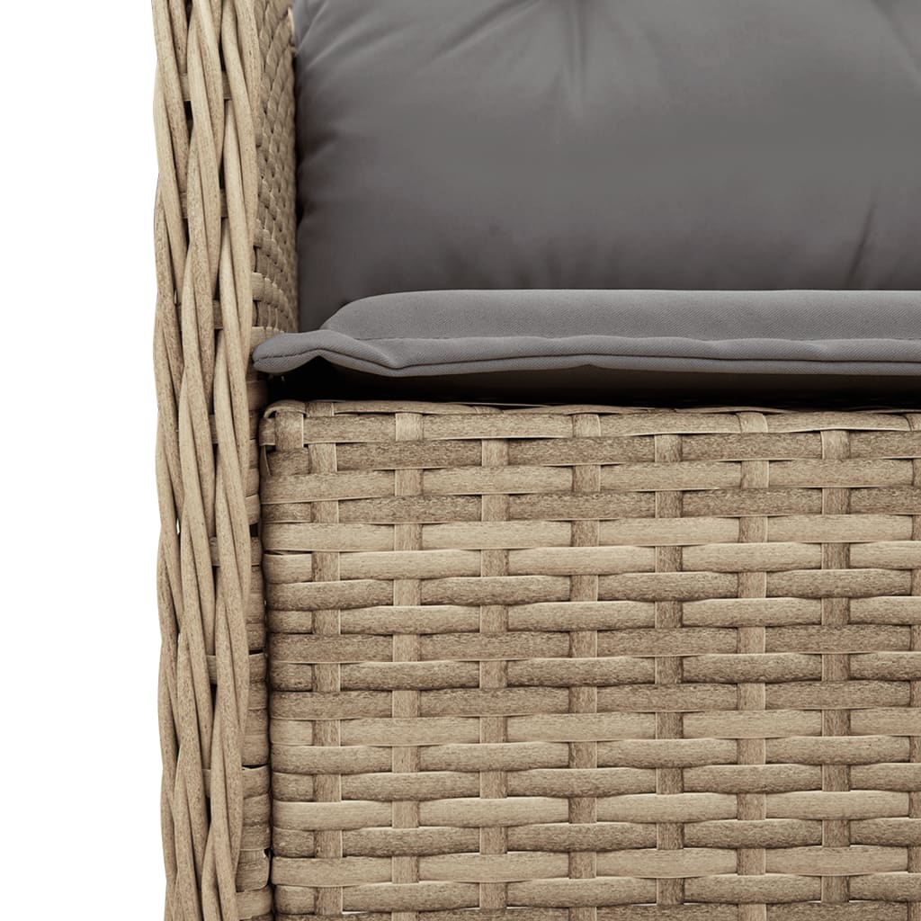 Sedie da Giardino con Cuscini 2 pz Beige Misto in Polyrattan - homemem39