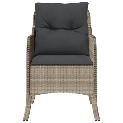 Sedie da Giardino con Cuscini 2 pz Grigio Chiaro in Polyrattan - homemem39