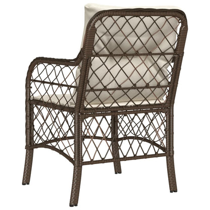 Sedie da Giardino con Cuscini 2 pz Marroni in Polyrattan - homemem39