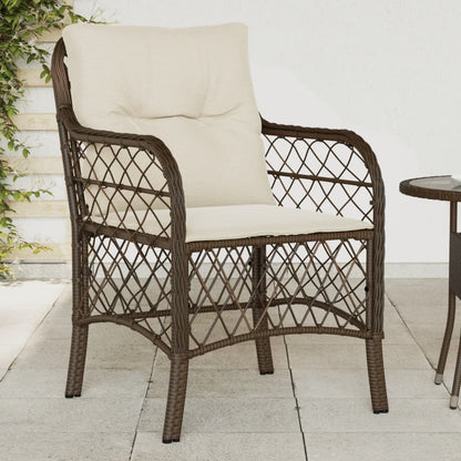 Sedie da Giardino con Cuscini 2 pz Marroni in Polyrattan - homemem39