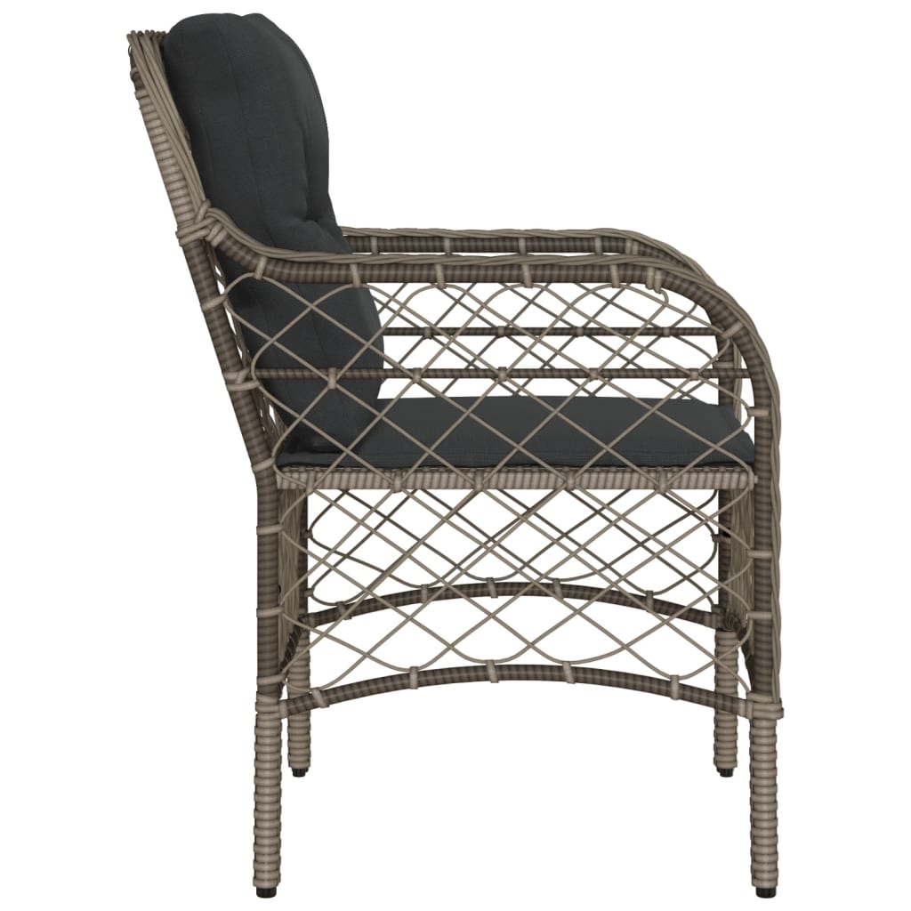 Sedie da Giardino con Cuscini 2 pz Grigie in Polyrattan - homemem39