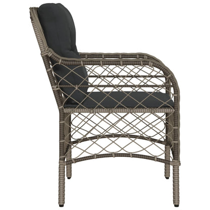 Sedie da Giardino con Cuscini 2 pz Grigie in Polyrattan - homemem39