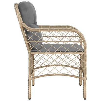 Sedie da Giardino con Cuscini 2 pz Beige Misto in Polyrattan - homemem39