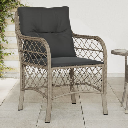 Sedie da Giardino con Cuscini 2 pz Grigio Chiaro in Polyrattan - homemem39