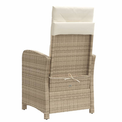 Sedie Reclinabili da Giardino 2pz con Cuscini Beige Polyrattan - homemem39