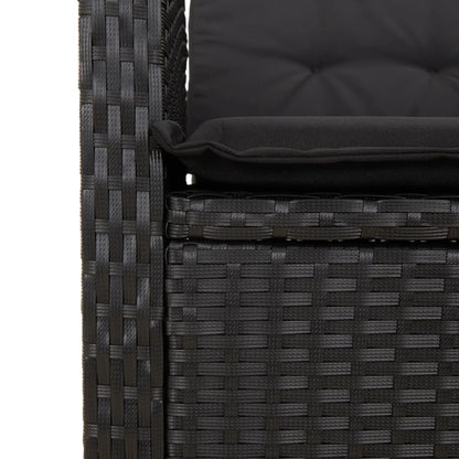 Set da Bistrò 3 pz con Cuscini Nero in Polyrattan