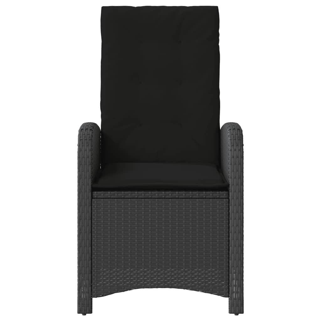 Set da Bistrò 3 pz con Cuscini Nero in Polyrattan