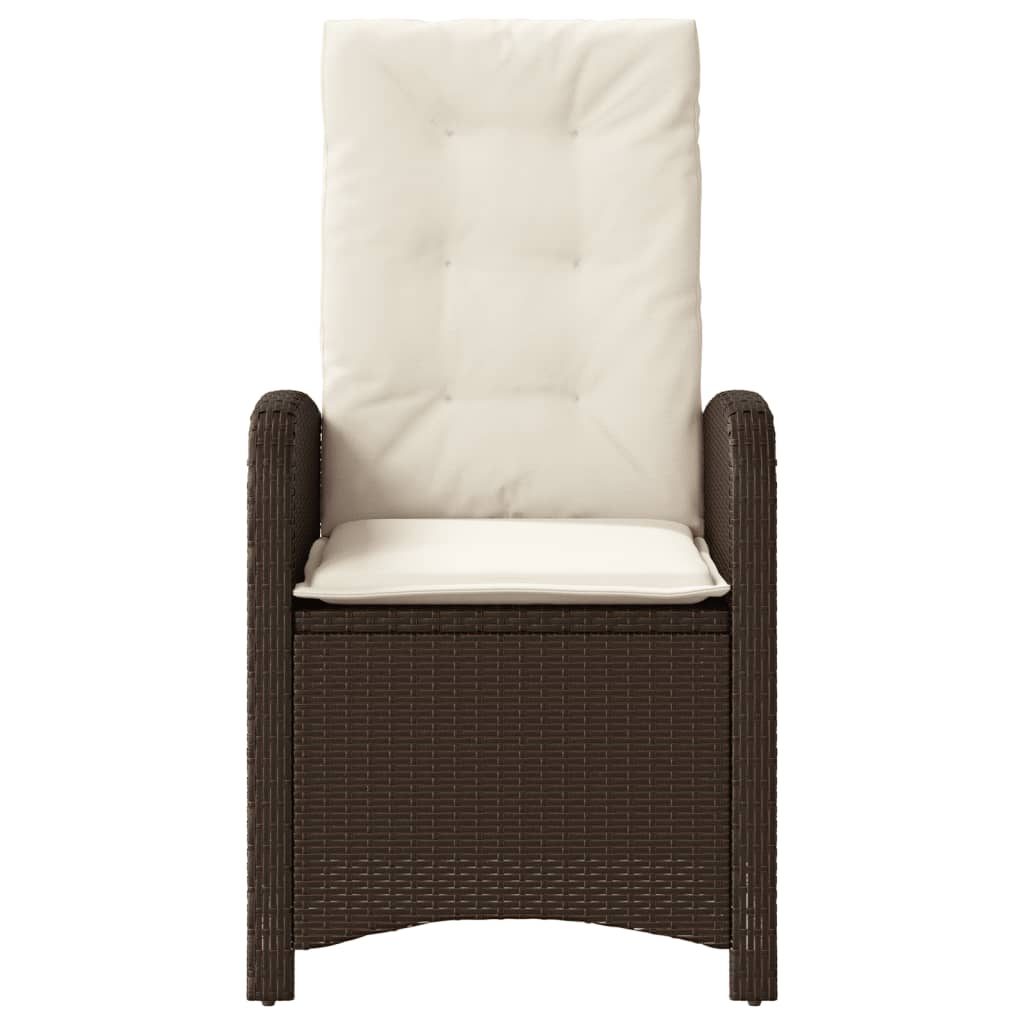 Set Bistrò 3 pz con Cuscini Marrone in Polyrattan