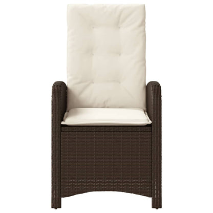 Set Bistrò 3 pz con Cuscini Marrone in Polyrattan