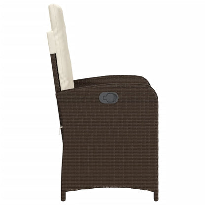 Set Bistrò 3 pz con Cuscini Marrone in Polyrattan