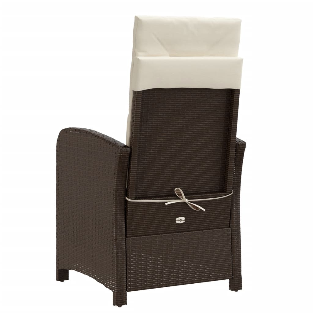 Set Bistrò 3 pz con Cuscini Marrone in Polyrattan