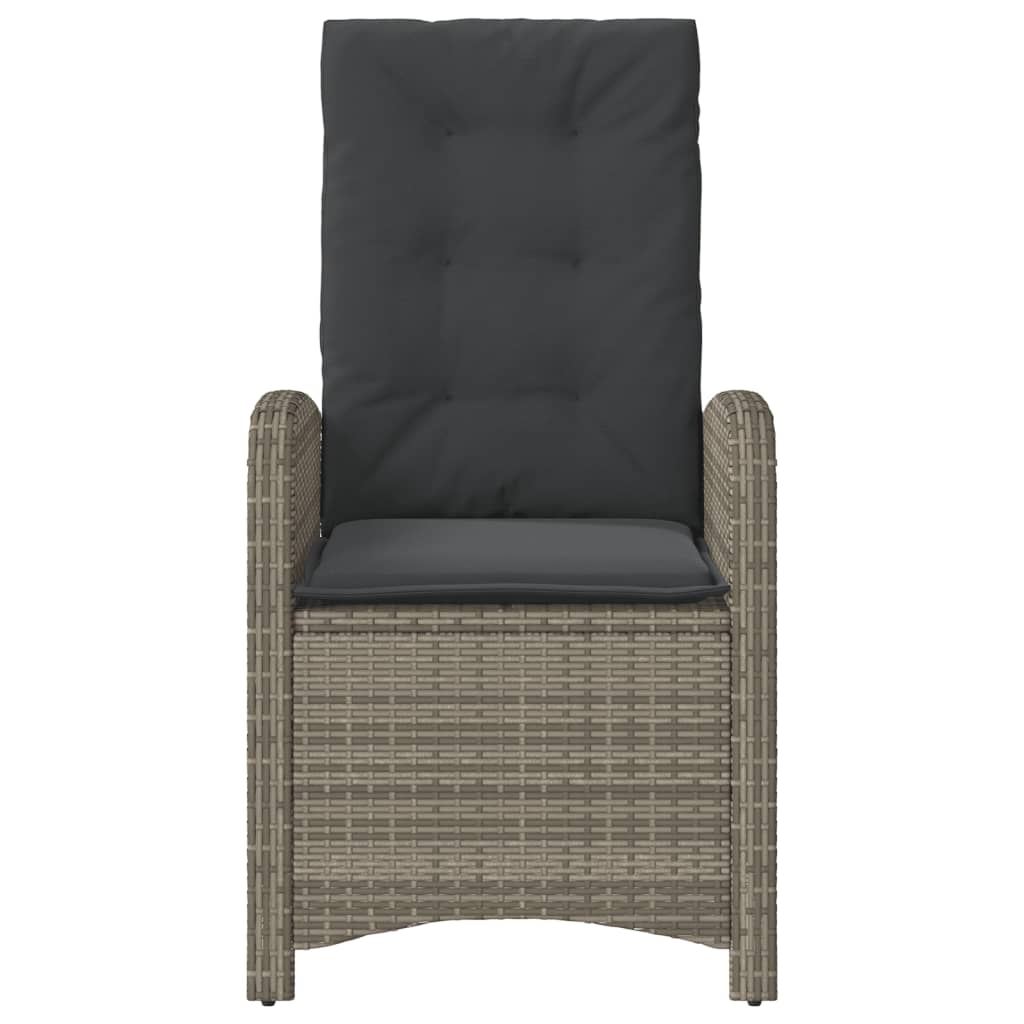 Set da Bistrò 3 pz con Cuscini Grigio in Polyrattan