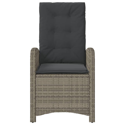 Set da Bistrò 3 pz con Cuscini Grigio in Polyrattan