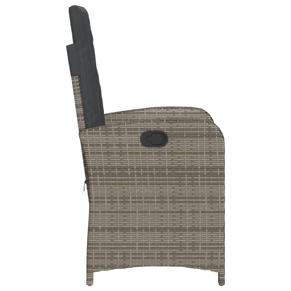 Set da Bistrò 3 pz con Cuscini Grigio in Polyrattan