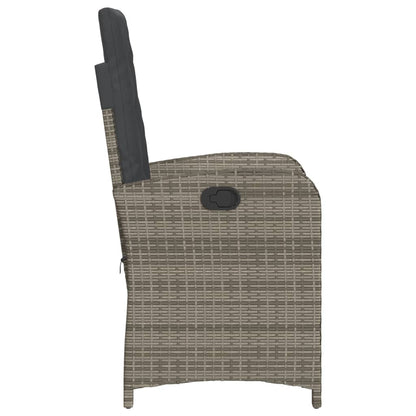 Set da Bistrò 3 pz con Cuscini Grigio in Polyrattan
