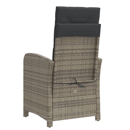 Set da Bistrò 3 pz con Cuscini Grigio in Polyrattan