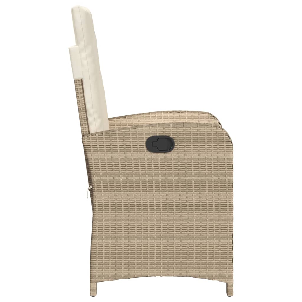 Set da Bistrò 3 pz con Cuscini Beige in Polyrattan