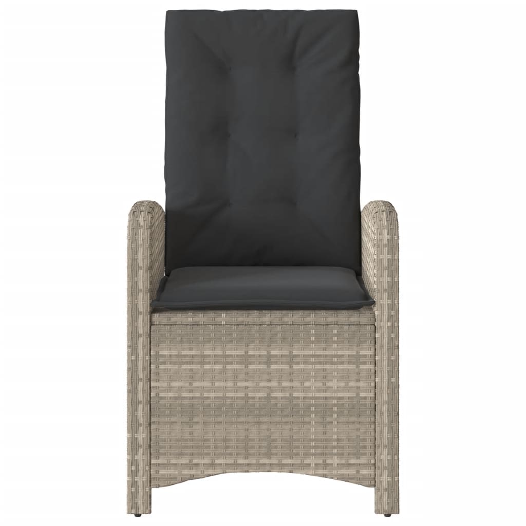 Set da Bistrò 3 pz con Cuscini Grigio Chiaro in Polyrattan