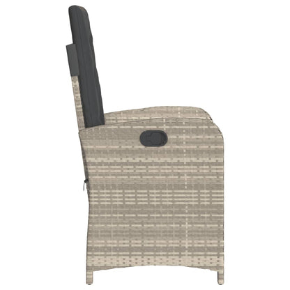 Set da Bistrò 3 pz con Cuscini Grigio Chiaro in Polyrattan