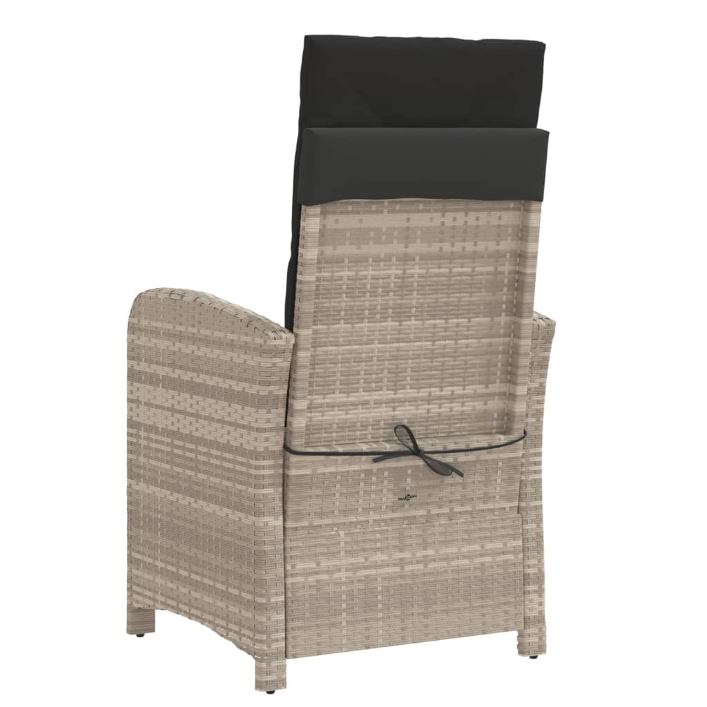 Set da Bistrò 3 pz con Cuscini Grigio Chiaro in Polyrattan