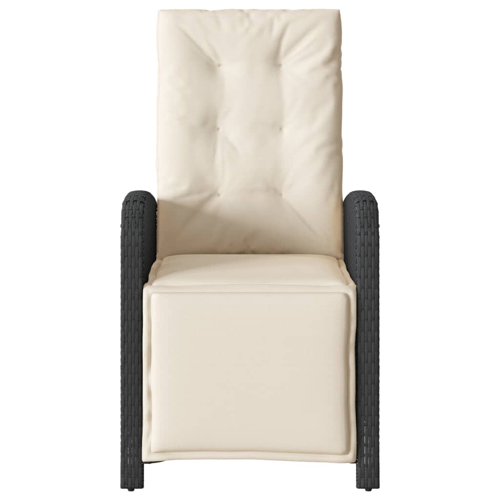 Set da Bistrò 3 pz con Cuscini Nero in Polyrattan