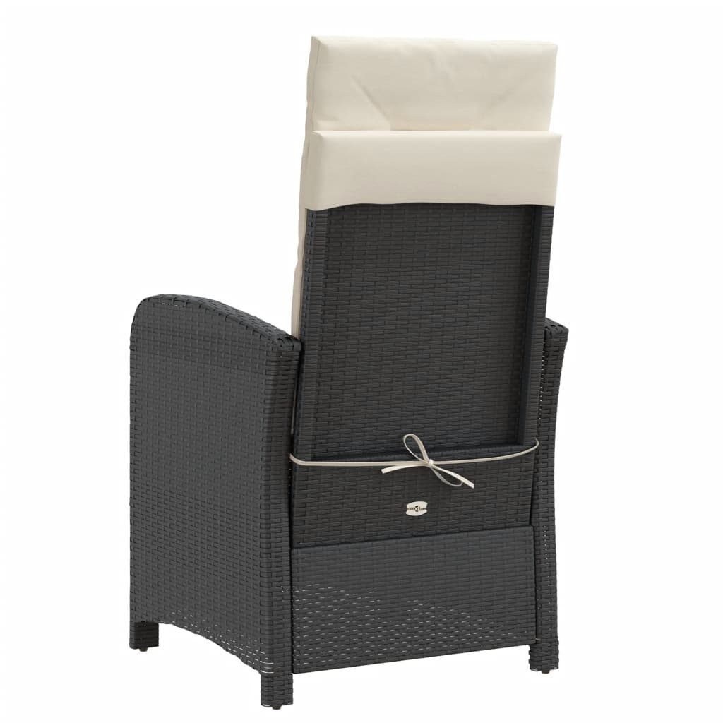 Set da Bistrò 3 pz con Cuscini Nero in Polyrattan