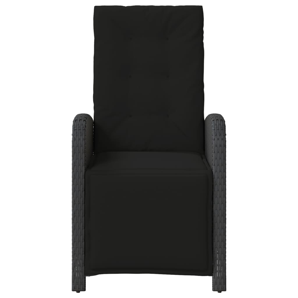 Set da Bistrò 3 pz con Cuscini Nero in Polyrattan