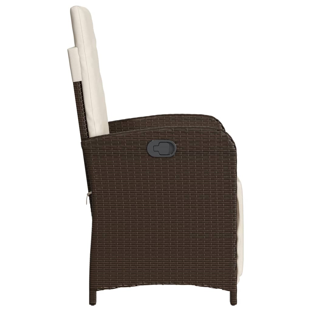 Set Bistrò 3 pz con Cuscini Marrone in Polyrattan