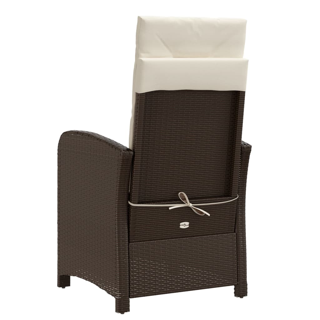 Set Bistrò 3 pz con Cuscini Marrone in Polyrattan