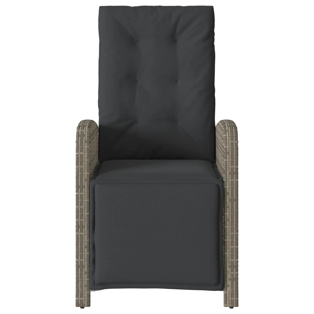 Set da Bistrò 3 pz con Cuscini Grigio in Polyrattan