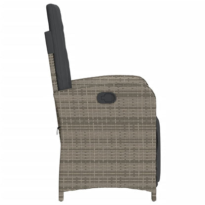 Set da Bistrò 3 pz con Cuscini Grigio in Polyrattan