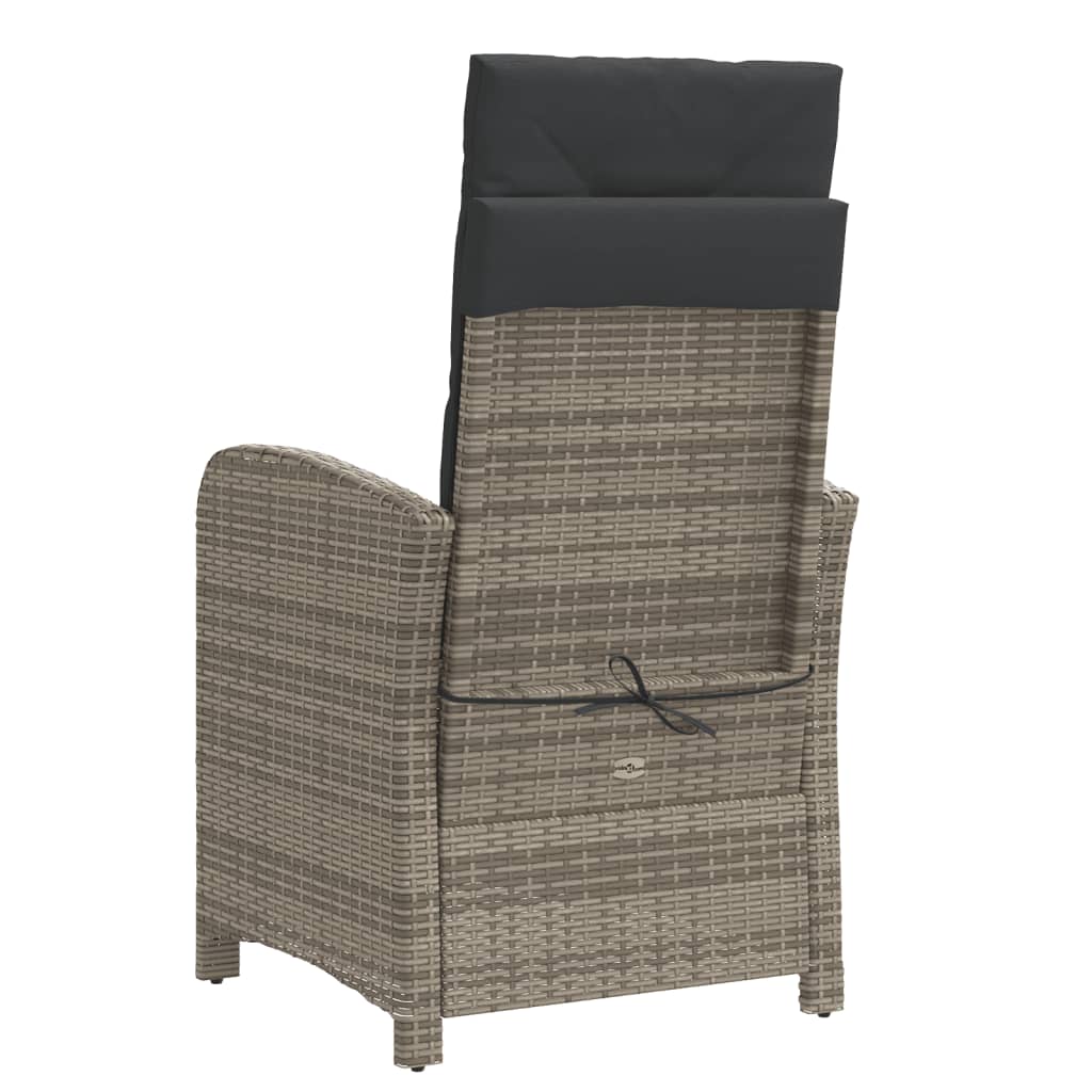 Set da Bistrò 3 pz con Cuscini Grigio in Polyrattan