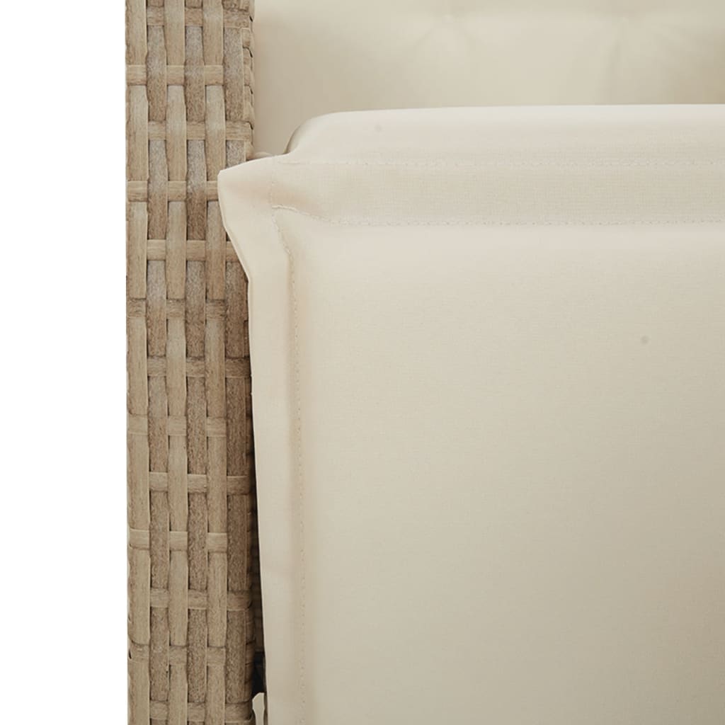Set da Bistrò 3 pz con Cuscini Beige in Polyrattan