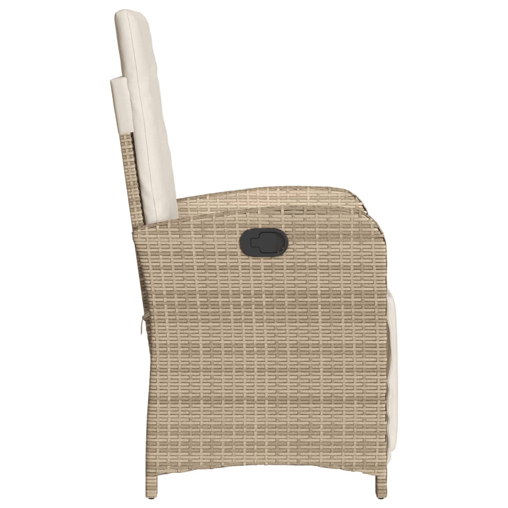 Set da Bistrò 3 pz con Cuscini Beige in Polyrattan