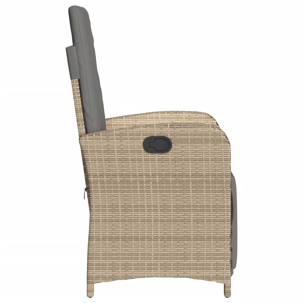 Set da Bistrò 3 pz con Cuscini Beige Misto in Polyrattan