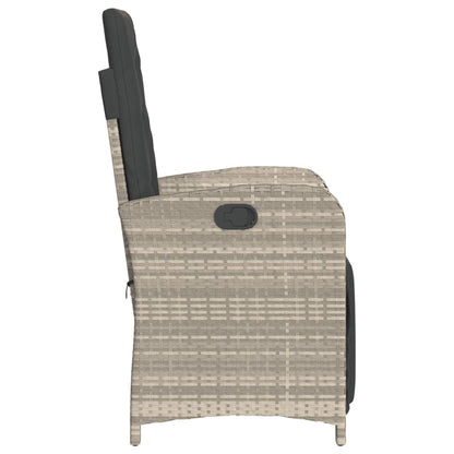 Set da Bistrò 3 pz con Cuscini Grigio Chiaro in Polyrattan