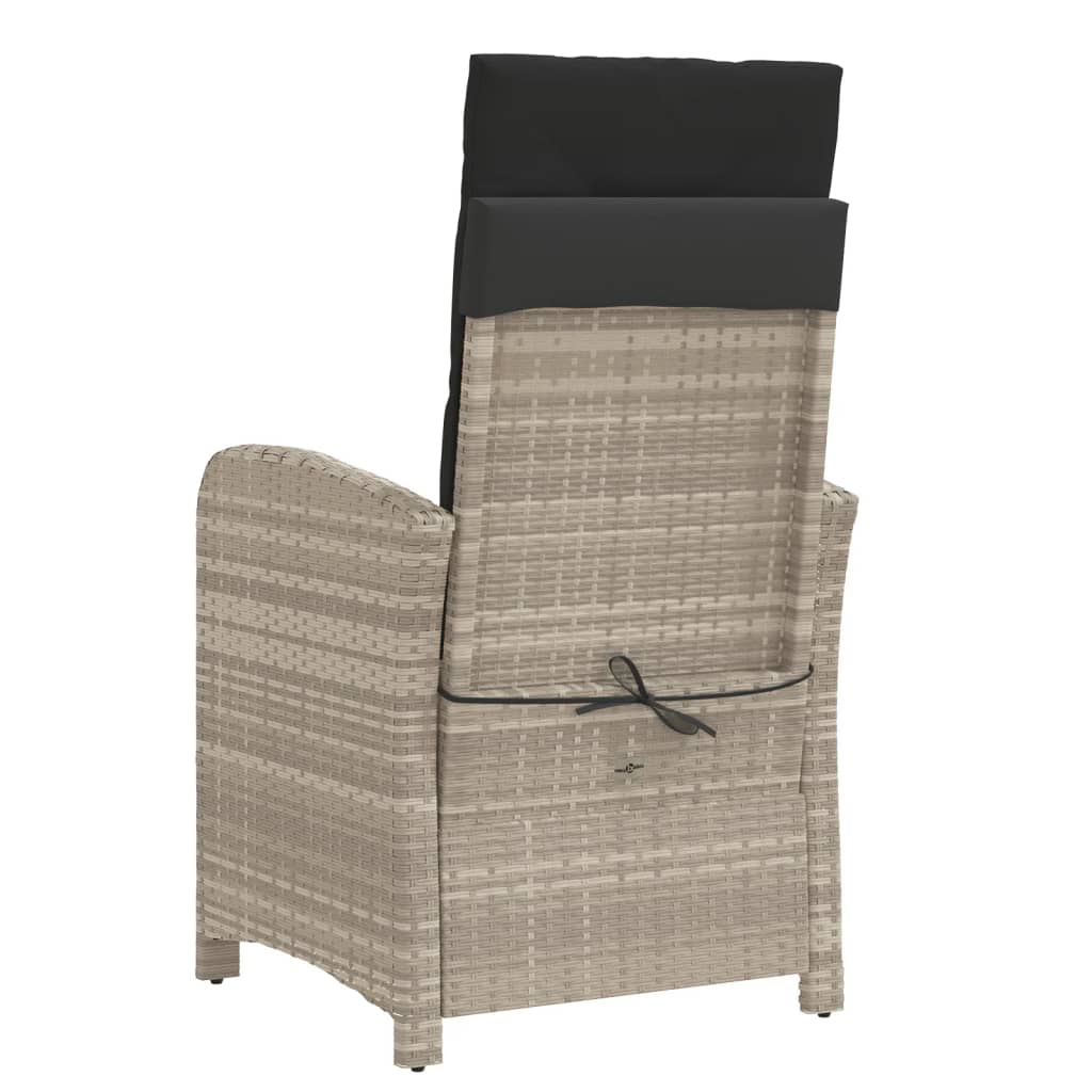 Set da Bistrò 3 pz con Cuscini Grigio Chiaro in Polyrattan