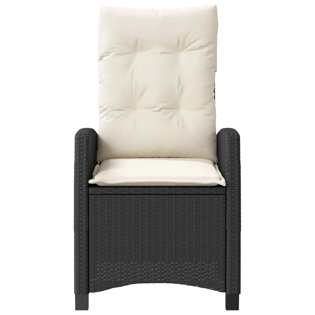 Set da Bistrò 3 pz con Cuscini Nero in Polyrattan