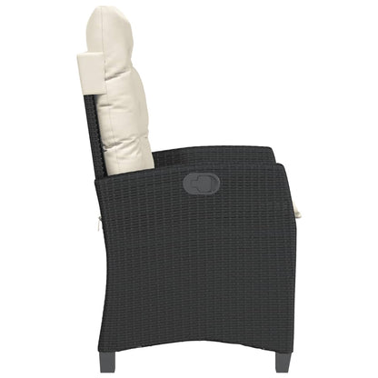 Set da Bistrò 3 pz con Cuscini Nero in Polyrattan