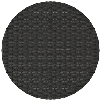 Set da Bistrò 3 pz con Cuscini Nero in Polyrattan