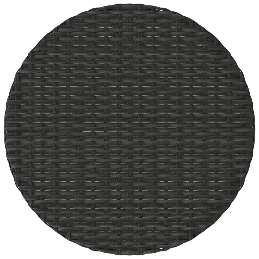 Set da Bistrò 3 pz con Cuscini Nero in Polyrattan