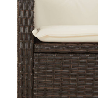 Set Bistrò 3 pz con Cuscini Marrone in Polyrattan