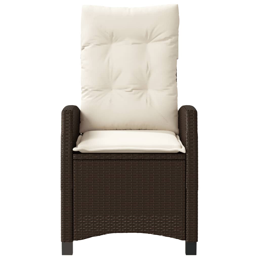 Set Bistrò 3 pz con Cuscini Marrone in Polyrattan
