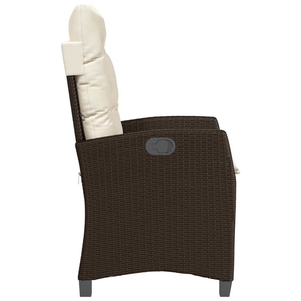 Set Bistrò 3 pz con Cuscini Marrone in Polyrattan