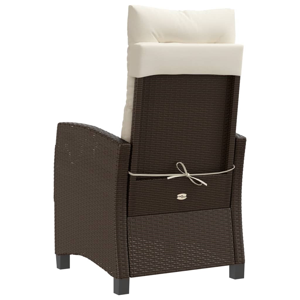 Set Bistrò 3 pz con Cuscini Marrone in Polyrattan