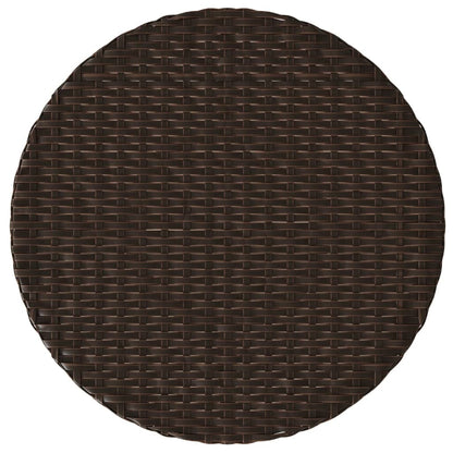 Set Bistrò 3 pz con Cuscini Marrone in Polyrattan