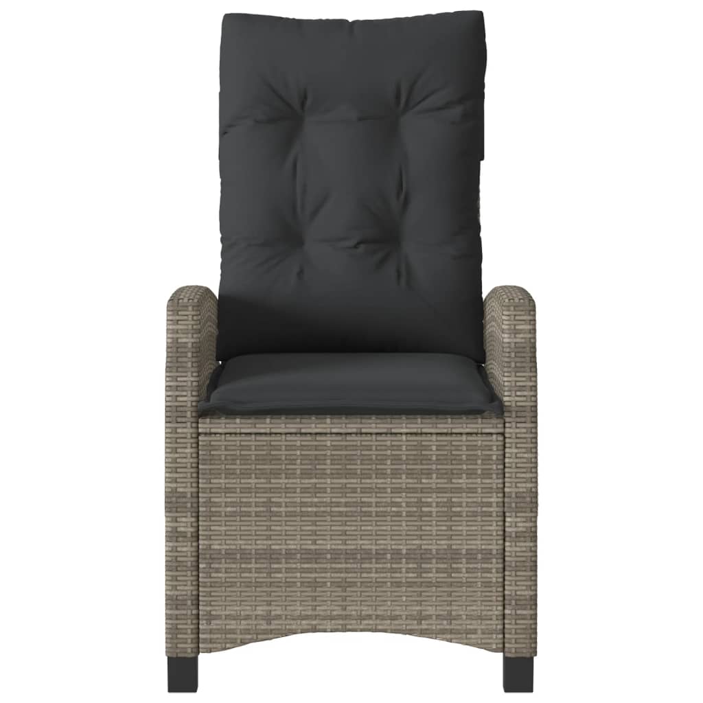 Set da Bistrò 3 pz con Cuscini Grigio in Polyrattan